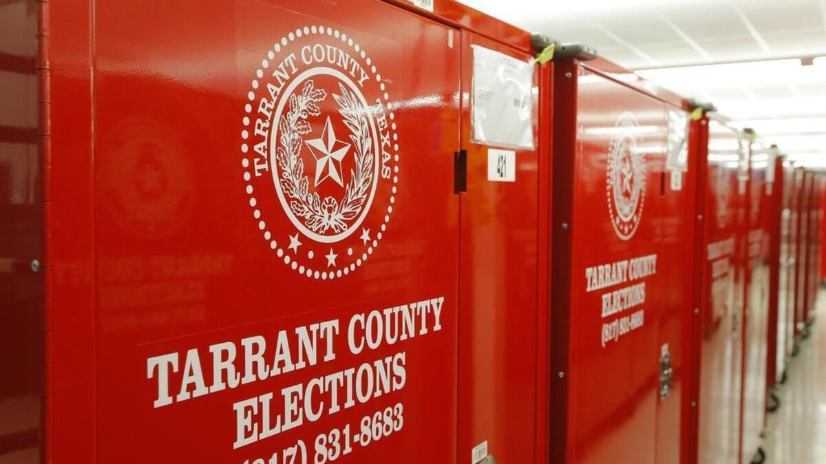 Tarrant County voter equipment on its way to polling locations.