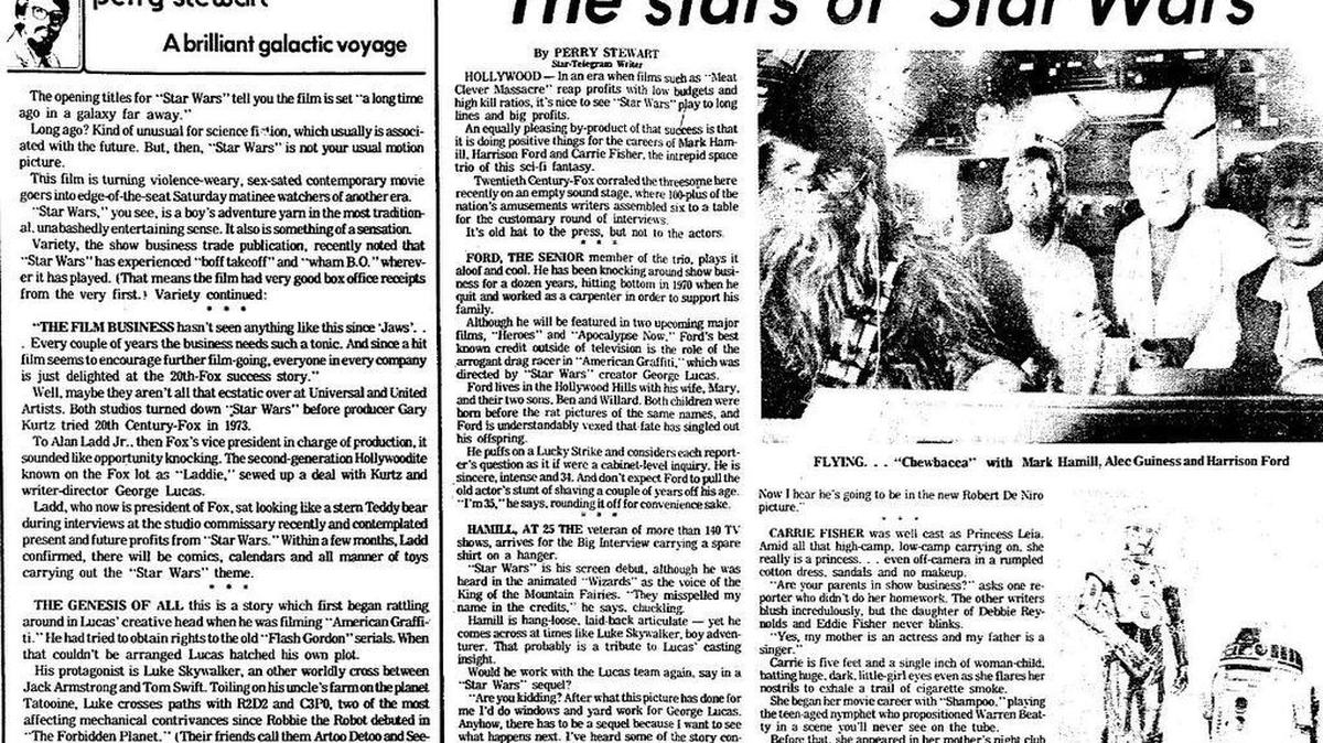The Star-Telegram’s Arts section cover was all Star Wars the weekend the movie opened in Fort Worth.