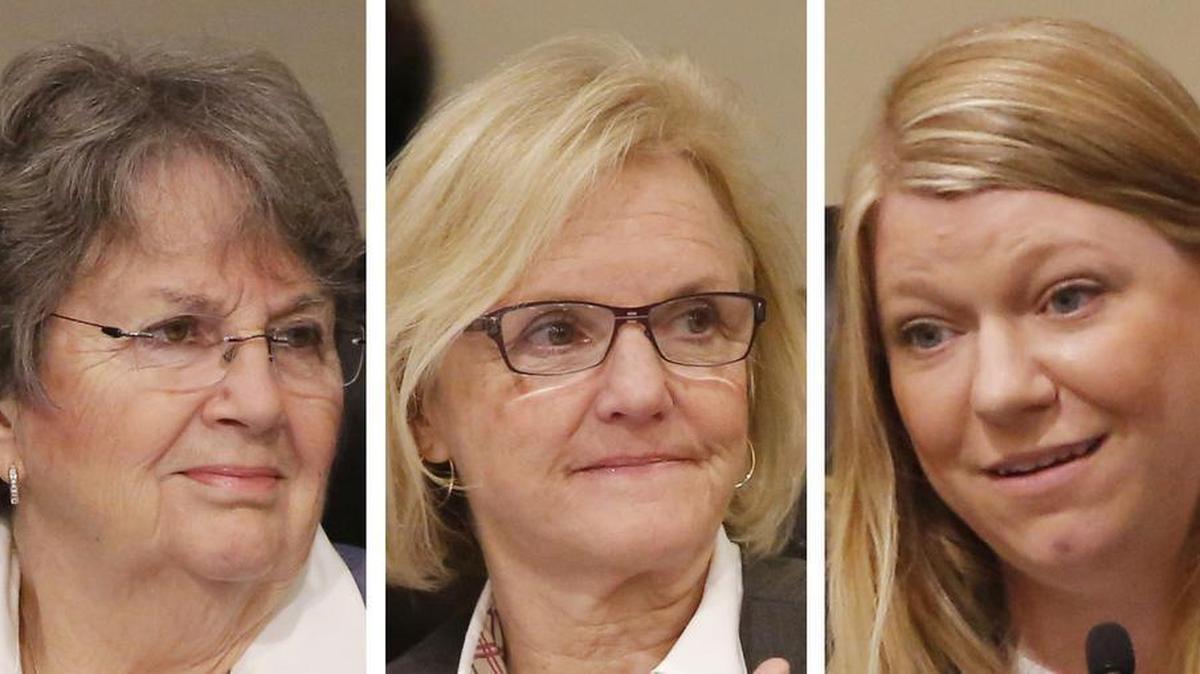 School trustees are expected to vote on the proposed budget. School trustees Ann Sutherland, Tobi Jackson and Ashley Paz sit on the nine-member board.