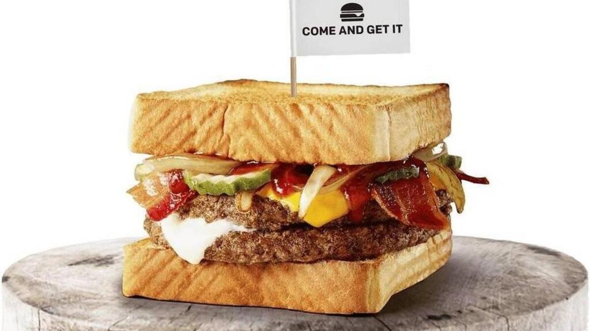 McDonald’s double bacon burger is tagged “Come and Get It.”