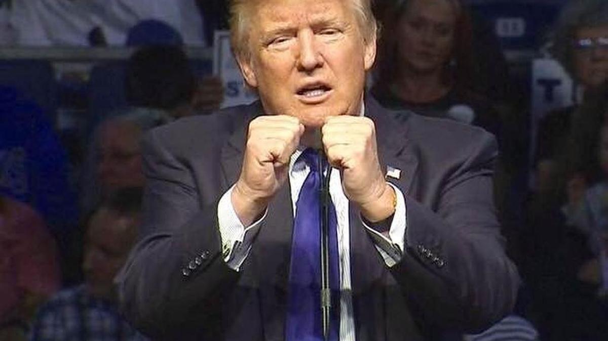 Donald Trump spoke to a sellout crowd in Beaumont.