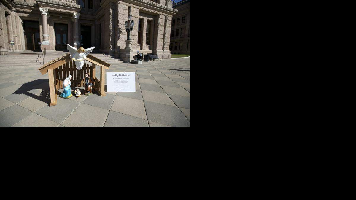 
A Nativity scene unveiled Monday at the state Capitol will sit in the basement under the rotunda.
