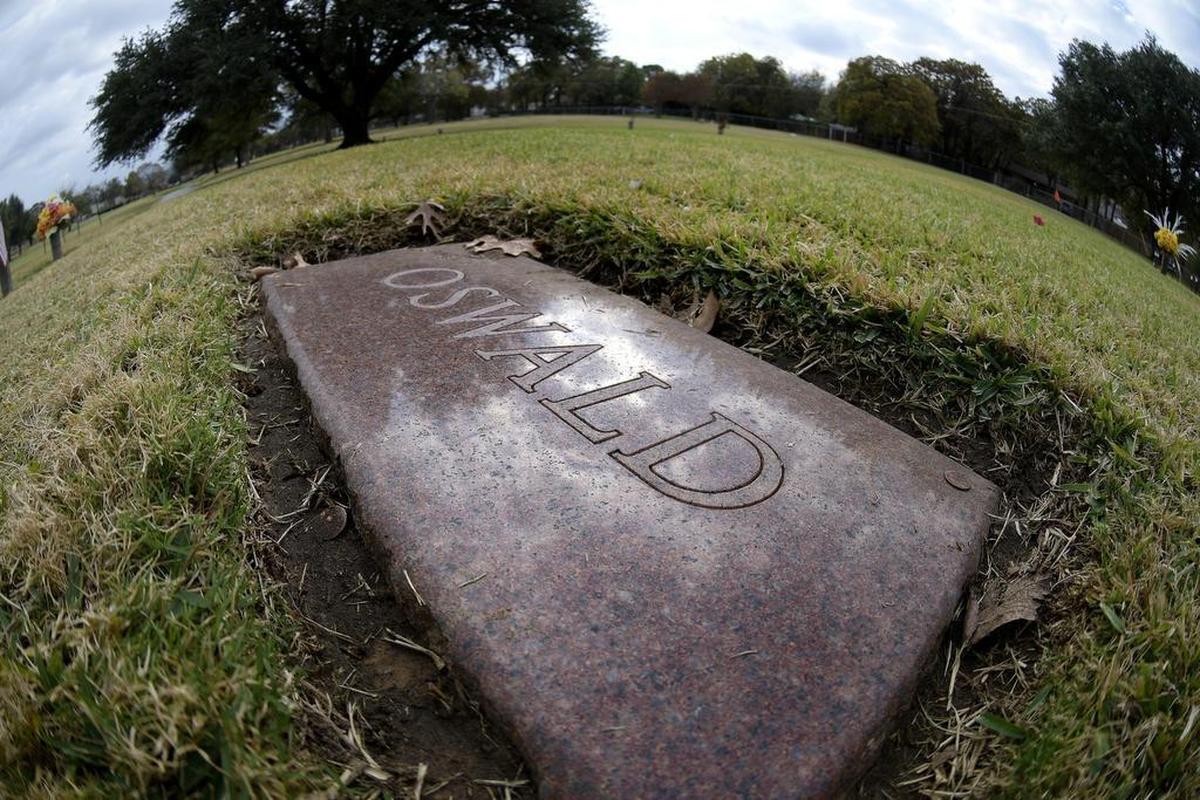 Lee Harvey Oswald’s gravestone in Rose Hill Park in Fort Worth.
