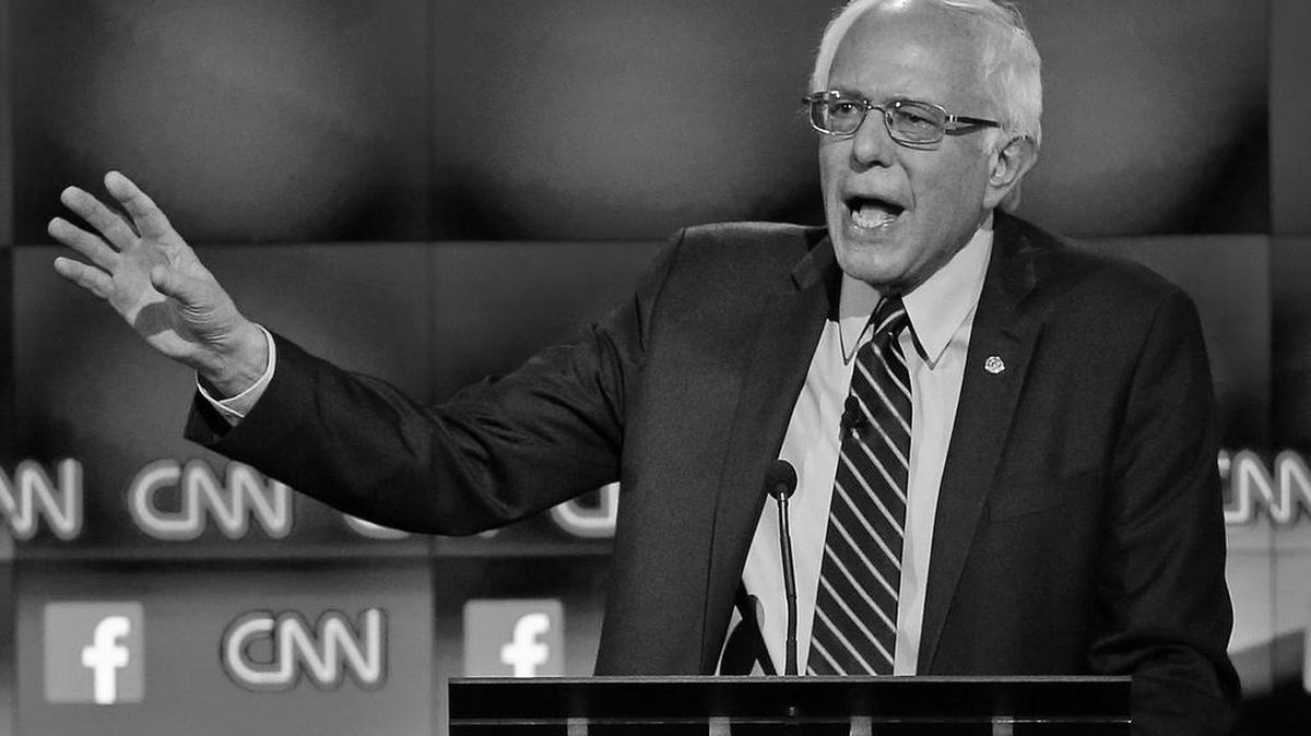 
Sen. Bernie Sanders, I-Vt., speaks during the CNN Democratic presidential debate on Tuesday in Las Vegas. 
