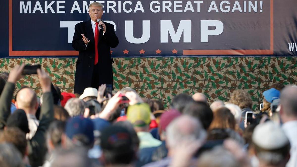 Republican presidential candidate Donald Trump speaks during a campaign stop Wednesday in Walterboro, S.C.
