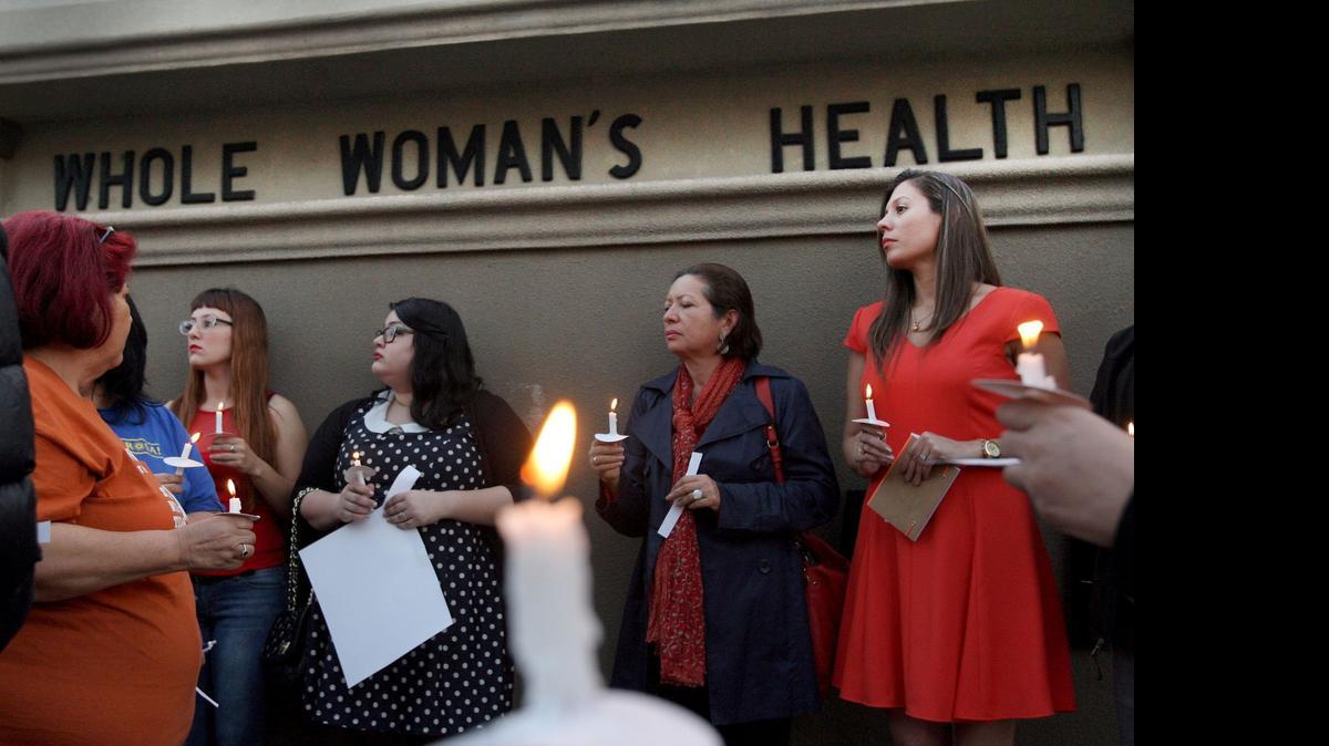 
A candlelight vigil in front of the Whole Women's HealthClinic in McAllen. 
