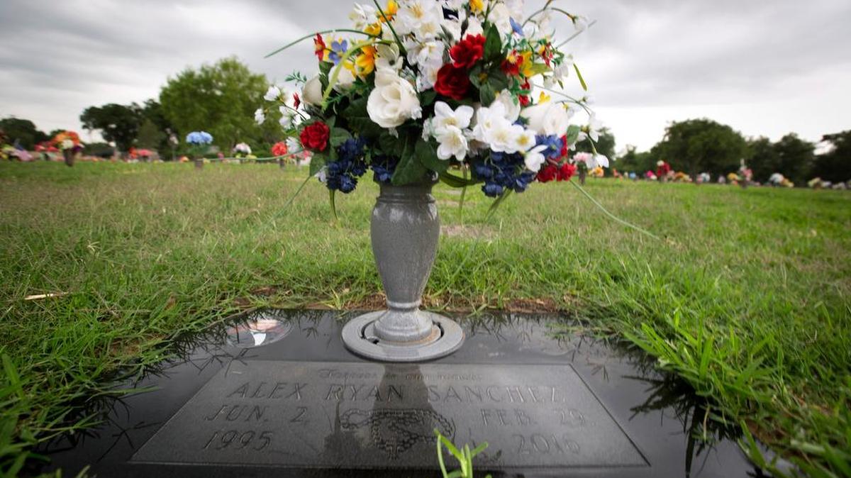 Alex Sanchez is one of Arlington's homicide victims. He's buried at Oak Grove Memorial Gardens in Irving, on Tuesday, May 31, 2016.