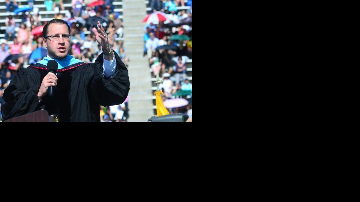 
Superintendent of Santa Fe Public Schools Joel Boyd speaks at the Santa Fe High School graduation ceremony in May. 
