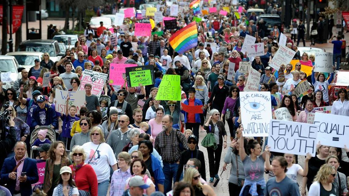 Women’s March in Fort Worth started and ended at the Tarrant County Courthouse downtown.