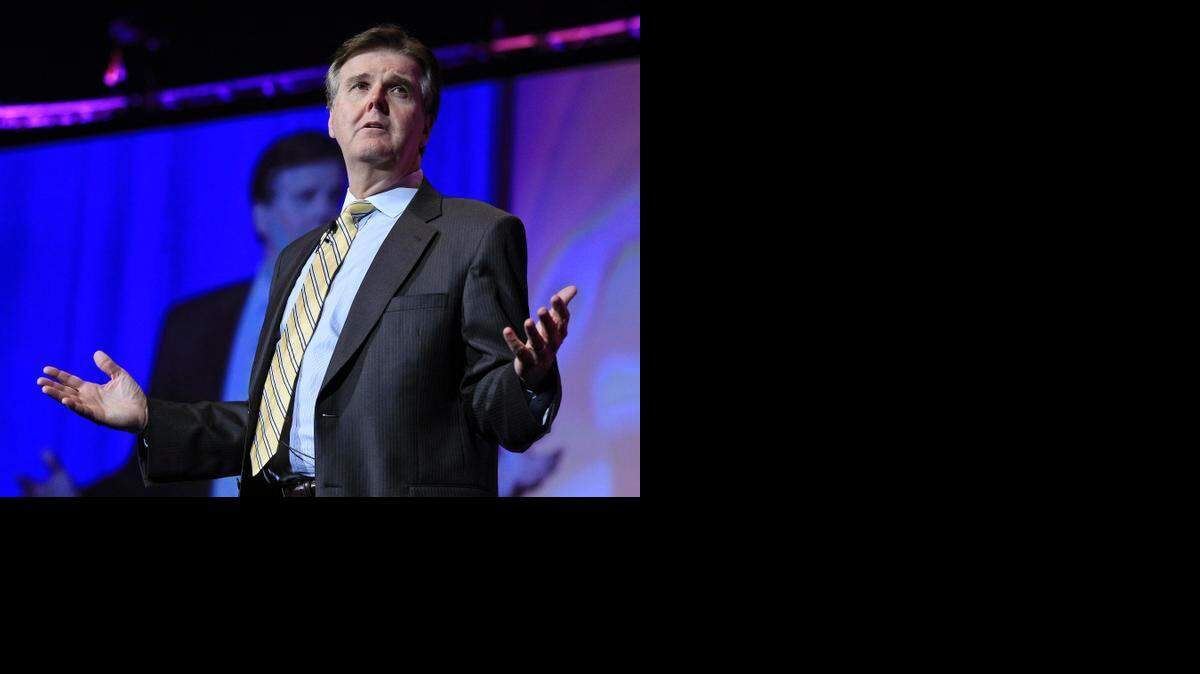 
Dan Patrick speaks to an FFA convention in Fort Worth on July 16. 
