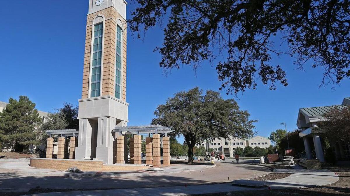 The new signature Texas Wesleyan University entrance on East Rosedale Street. The project aims to give the east Fort worth area an urban village feel.