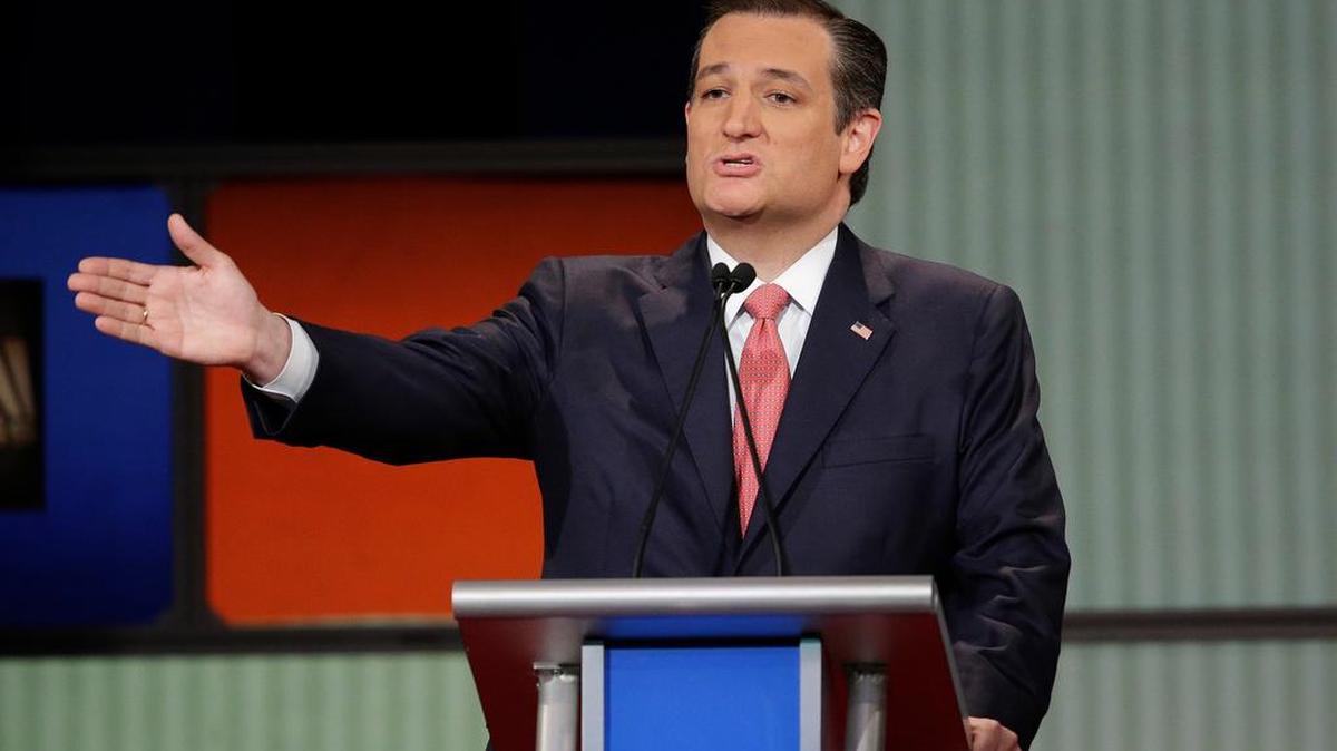 Republican presidential candidate Sen. Ted Cruz of Texas speaks Thursday during the Fox Business Network Republican presidential debate in North Charleston, S.C.