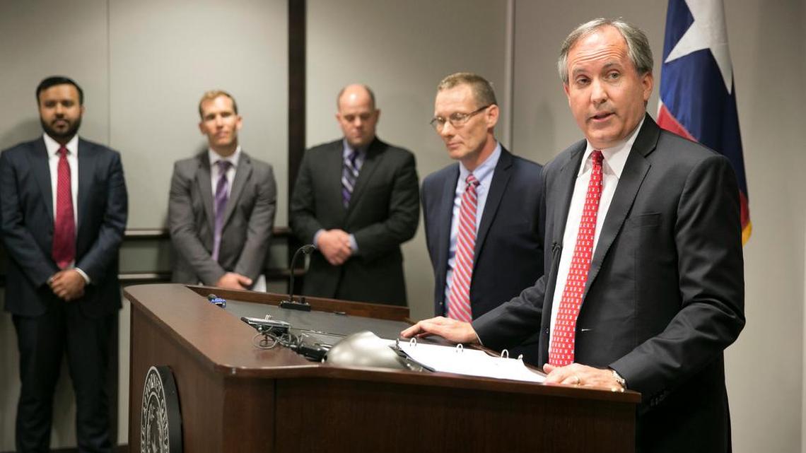 Republican Texas Attorney General Ken Paxton during a May news conference in Austin, Texas.