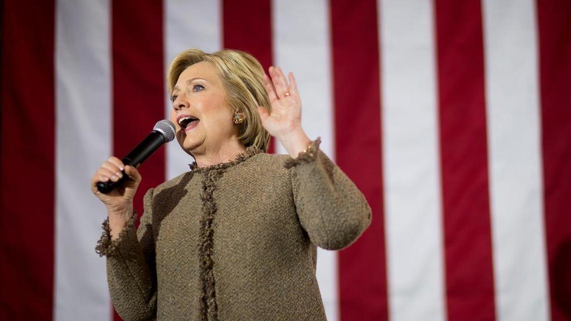 Democratic presidential candidate Hillary Clinton speaks at a campaign event Friday in Atlanta.