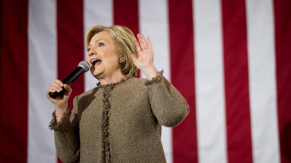 Democratic presidential candidate Hillary Clinton speaks at a campaign event Friday in Atlanta.