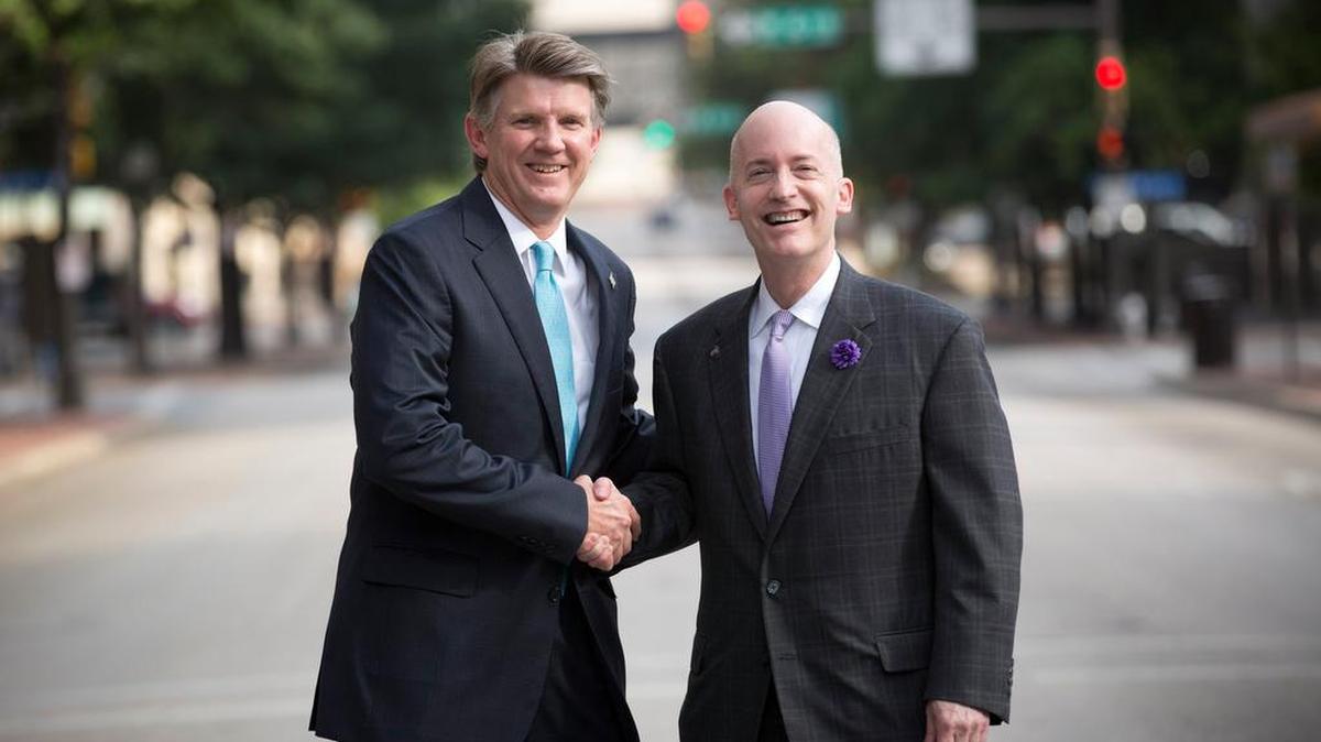 UNTHSC President Michael Williams and TCU Chancellor Victor J. Boschini talked with the Star-Telegram editorial board about a joint medical school on Monday, July 6, 2015.