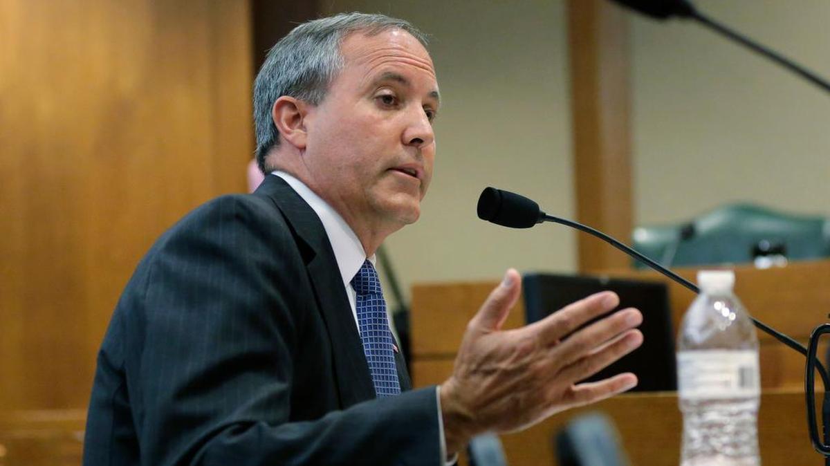 Texas Attorney General Ken Paxton speaks during a 2015 hearing in Austin.