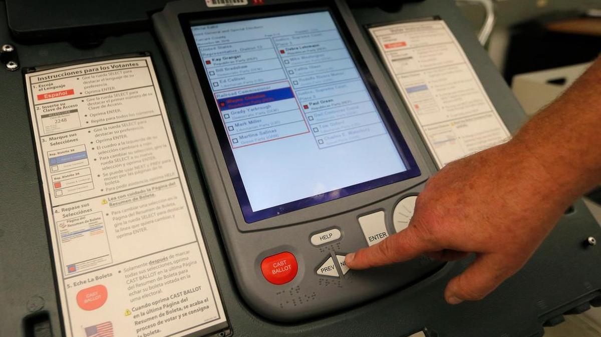 This is the electronic voting machine used at all Tarrant County early voting locations.