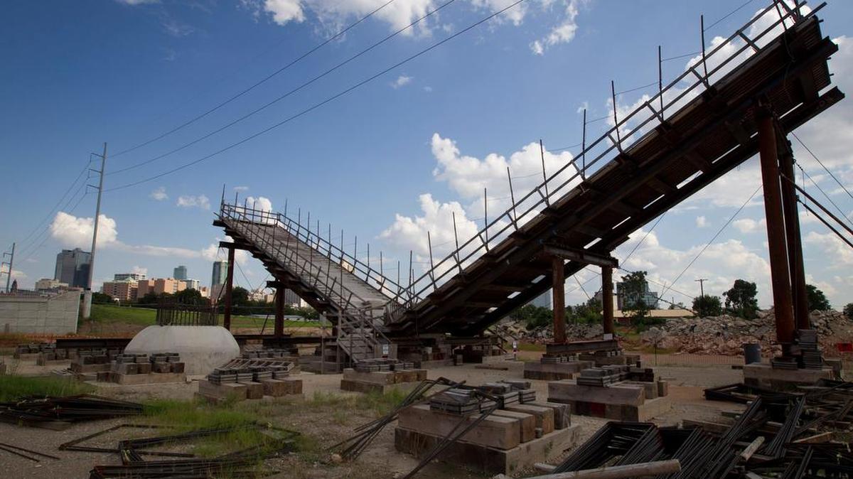 Work was halted early this year on three Panther Island bridges, part of the Trinity River Vision project.