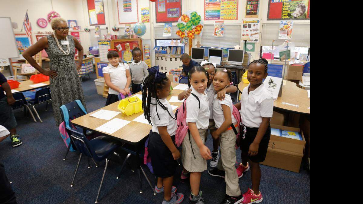 
The first day of school at Morningside Elementary School in August. 
