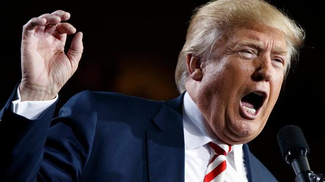 Republican presidential candidate Donald Trump speaks during a campaign rally, Tuesday, Oct. 4, 2016, in Prescott Valley, Ariz.