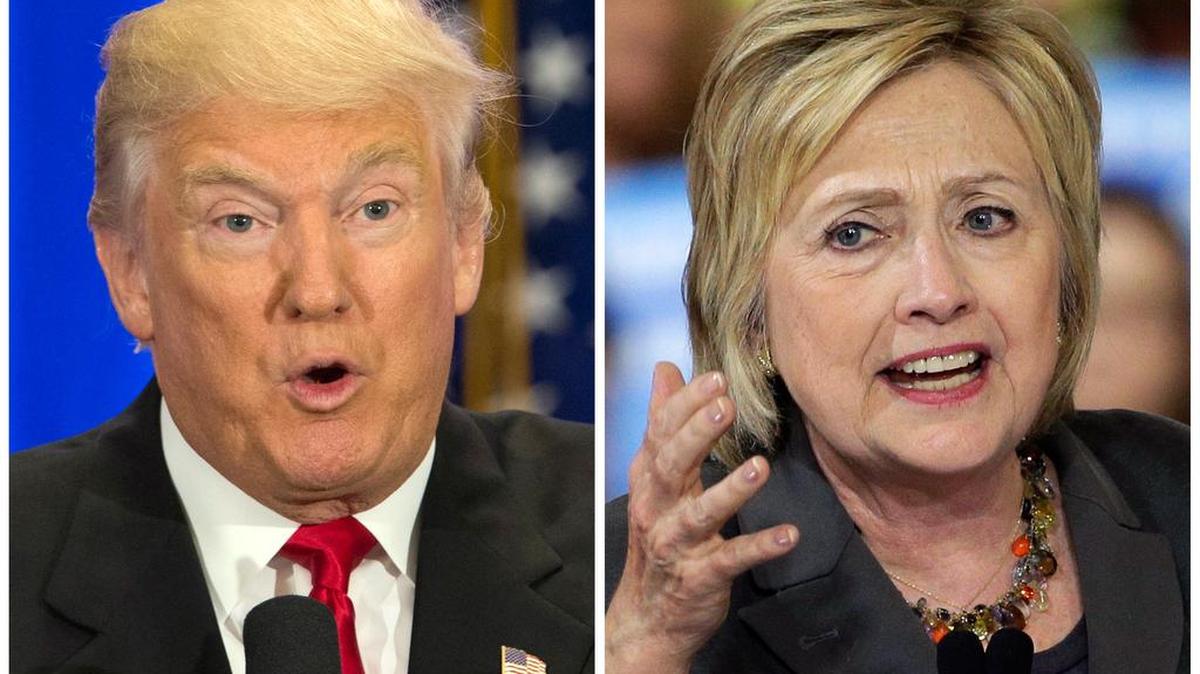 This photo combo of file images shows U.S. presidential candidates Donald Trump, left, and Hillary Clinton.
