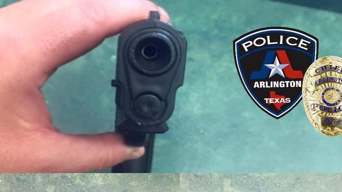 Arlington police released these images of the BB gun that authorities say a teenager pointed at a police officer.