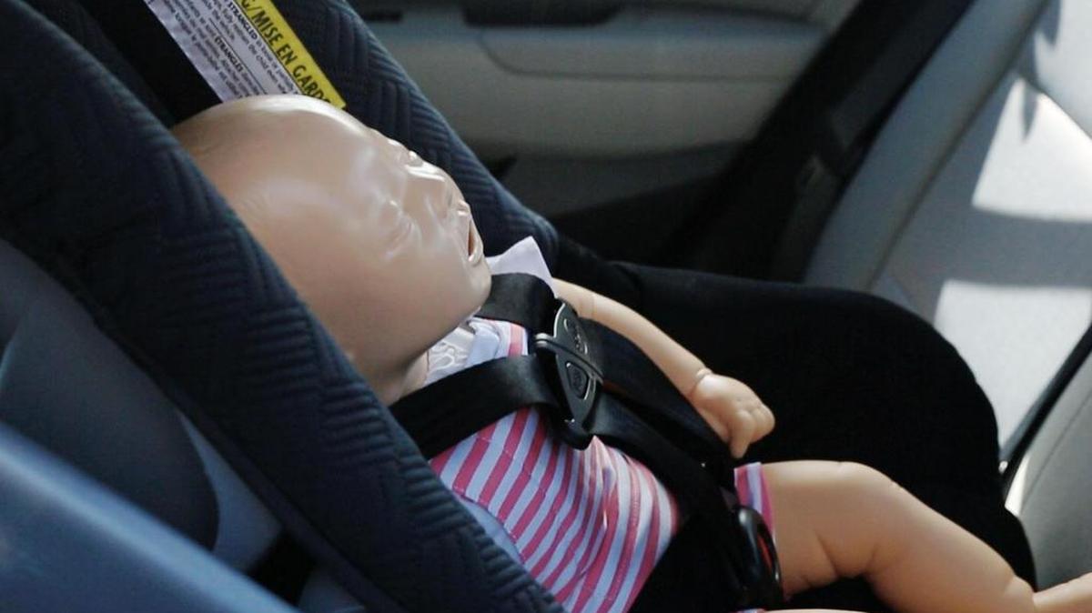 A test dummy used for a rescue demonstration on the methods to save an infant’s life in case of emergency.