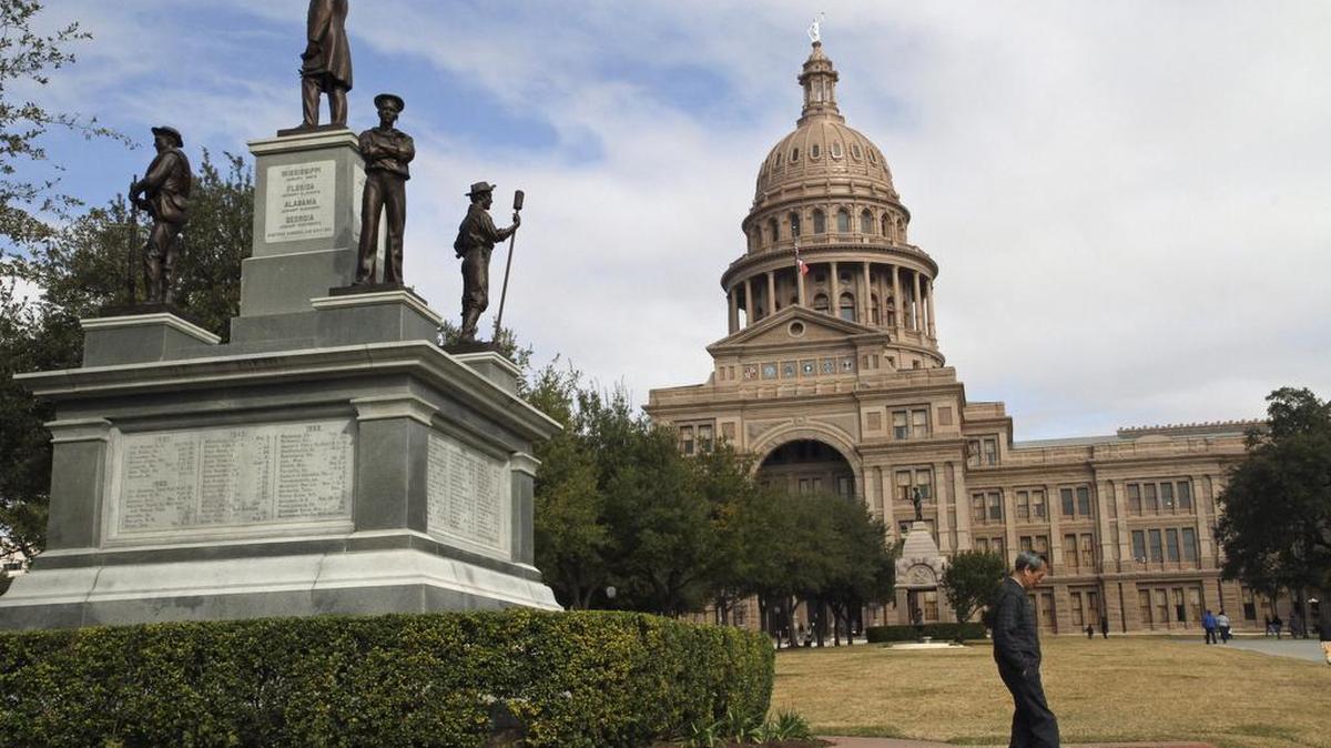 The Texas Capitol and grounds in Austin.