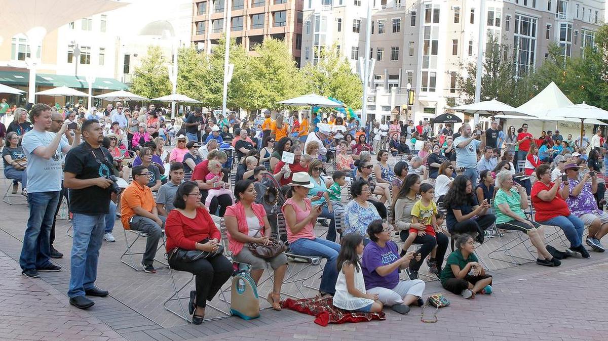 A crowd watches performances at the North Texas Giving Day, an online effort soliciting donations for more than 2,000 area non-profit organizations, at Sundance Square in Fort Worth in 2016.