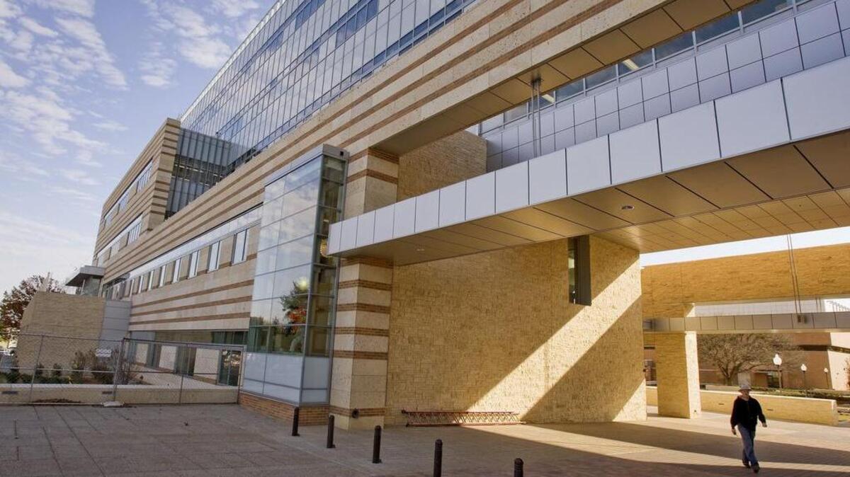 The front of UTA’s $126 million Engineering Research Building in Arlington.