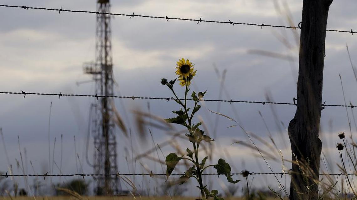 A drilling rig operating in the Eagle Ford Shale near Kennedy, in South Texas, in 2012.