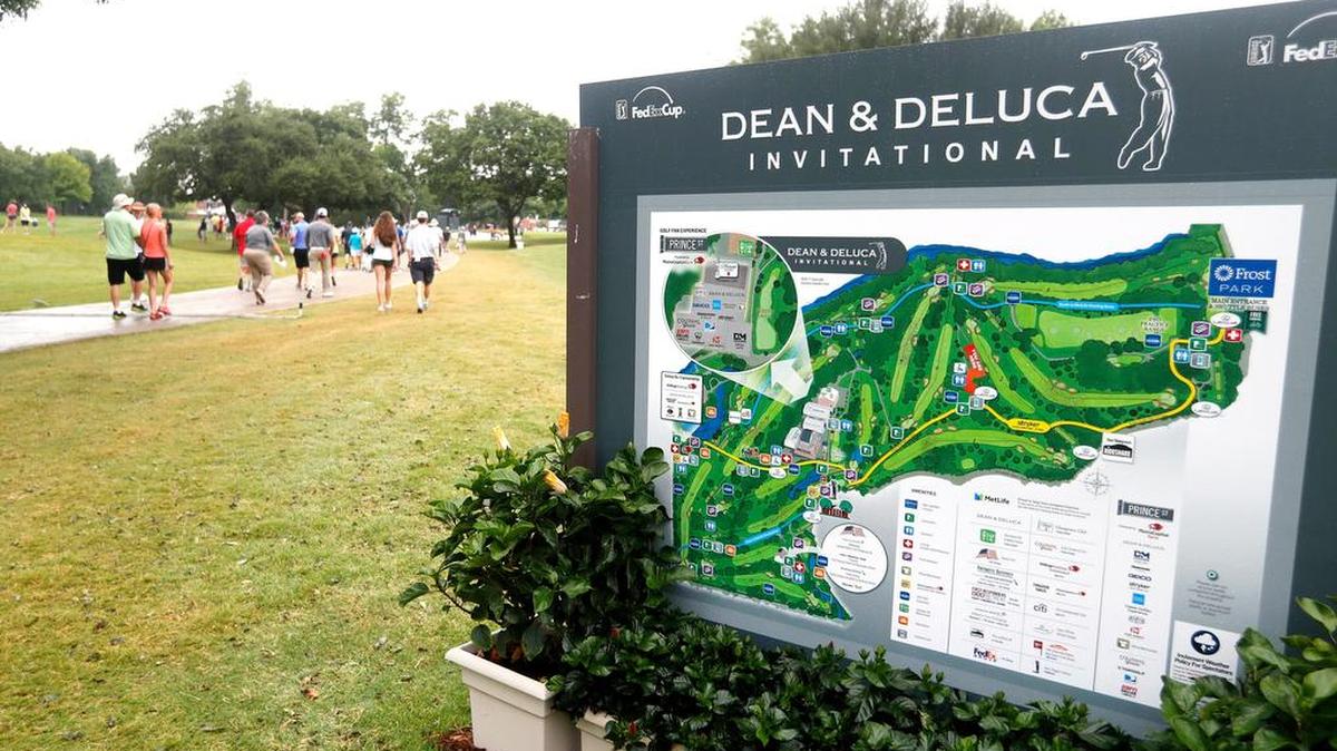 A course map at the Dean & Deluca Golf Tournament at the Colonial Country Club in 2017.