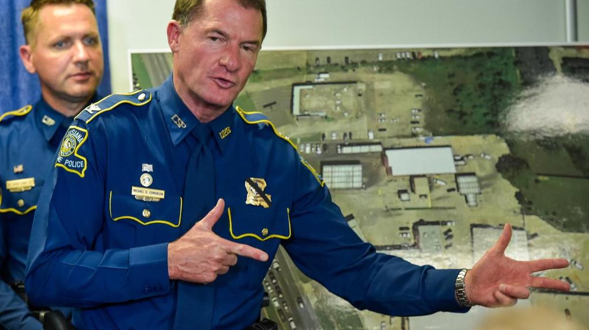 Baton Rouge Police Col. Mike Edmonson speaks Monday during a news conference regarding the shooting of police officers.