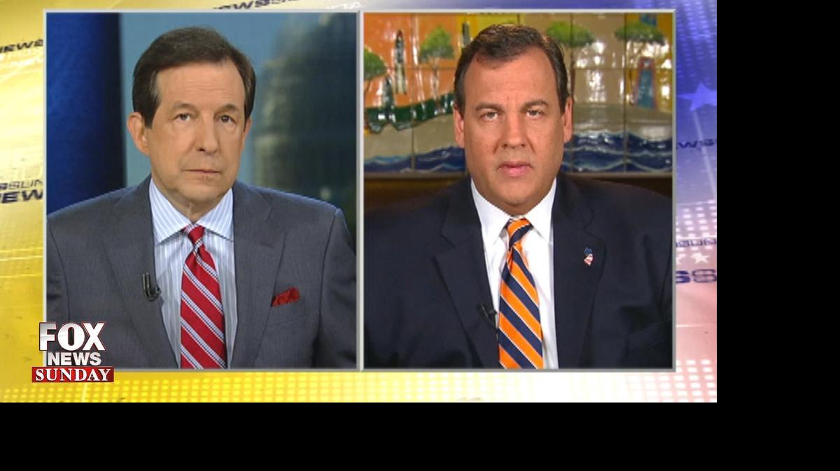 
New Jersey Gov. Chris Christie, right, is interviewed on "FOX News Sunday" by host Chris Wallace. 
