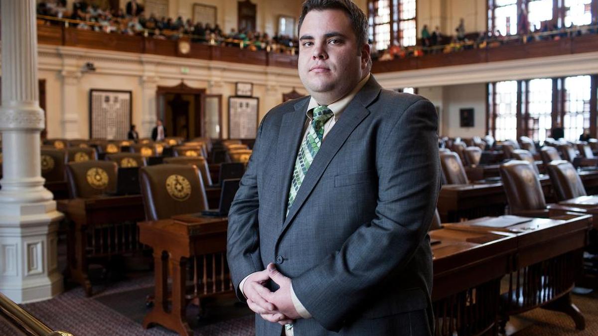 State Rep. Jonathan Stickland, who is seeking re-election, on the House floor in 2013.