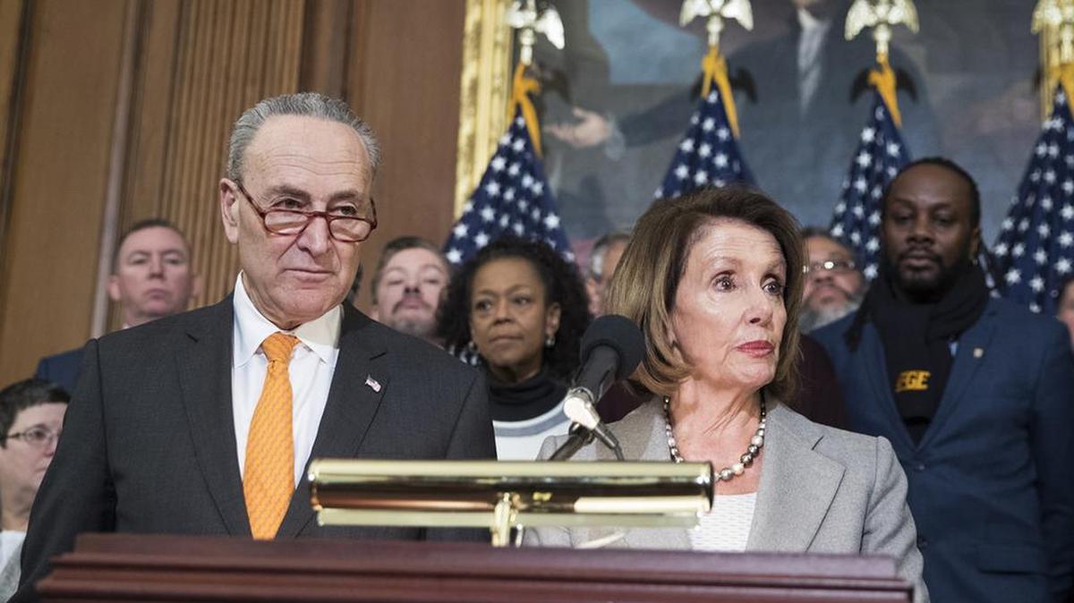 Senate Minority Leader Sen. Chuck Schumer and House Speaker Nancy Pelosi in Washington, Jan. 9, 2019.