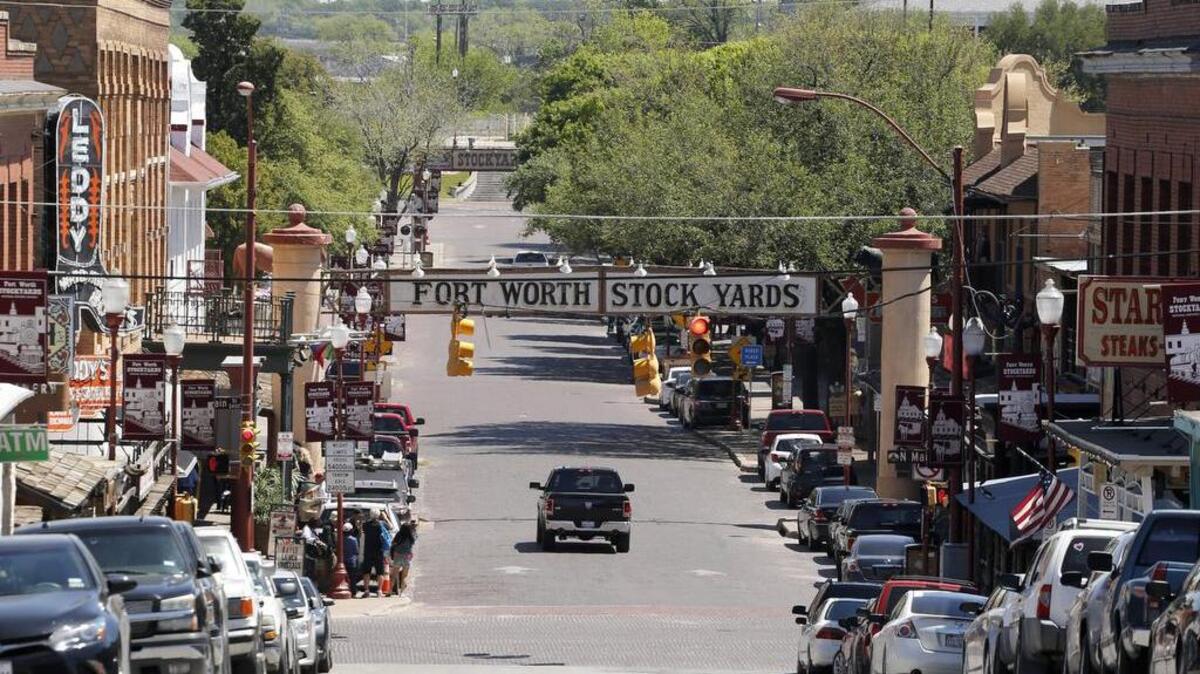 Looking east on Exchange Avenue in the Fort Worth Stockyards