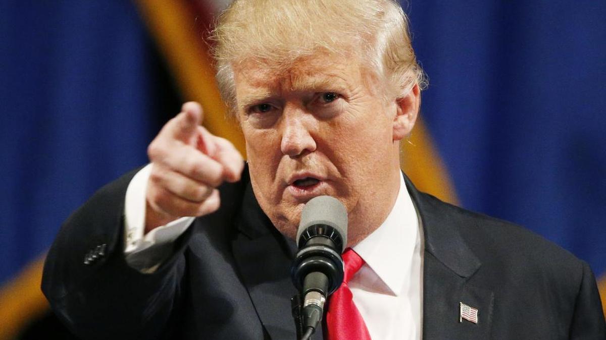 Republican presidential candidate Donald Trump speaks in Las Vegas. Trump has forced out his hard-charging campaign manager, Corey Lewandowski, in a dramatic shakeup designed to calm panicked Republican leaders and reverse one of the most tumultuous stretches of Trump's unconventional White House bid.