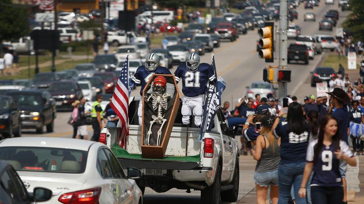 Fans gather in Arlington Oct. 9 for the Dallas Cowboys game against the Cincinnati Bengals at AT&T Stadium.