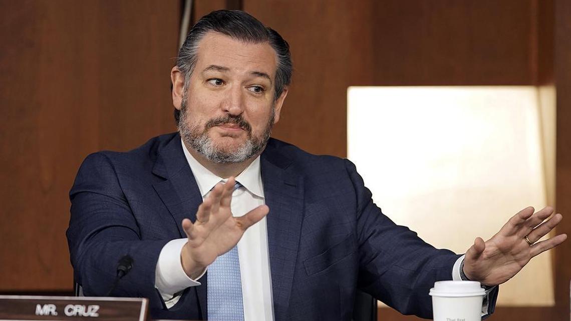Sen. Ted Cruz, R-Texas, speaks during the confirmation hearing for Supreme Court nominee Amy Coney Barrett, before the Senate Judiciary Committee, Thursday, Oct. 15, 2020, on Capitol Hill in Washington. (Greg Nash/Pool via AP)