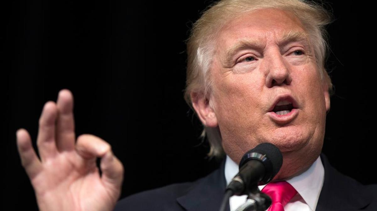 Republican presidential candidate Donald Trump speaks Wednesday during a campaign rally at Lackawanna College in Scranton, Pa.
