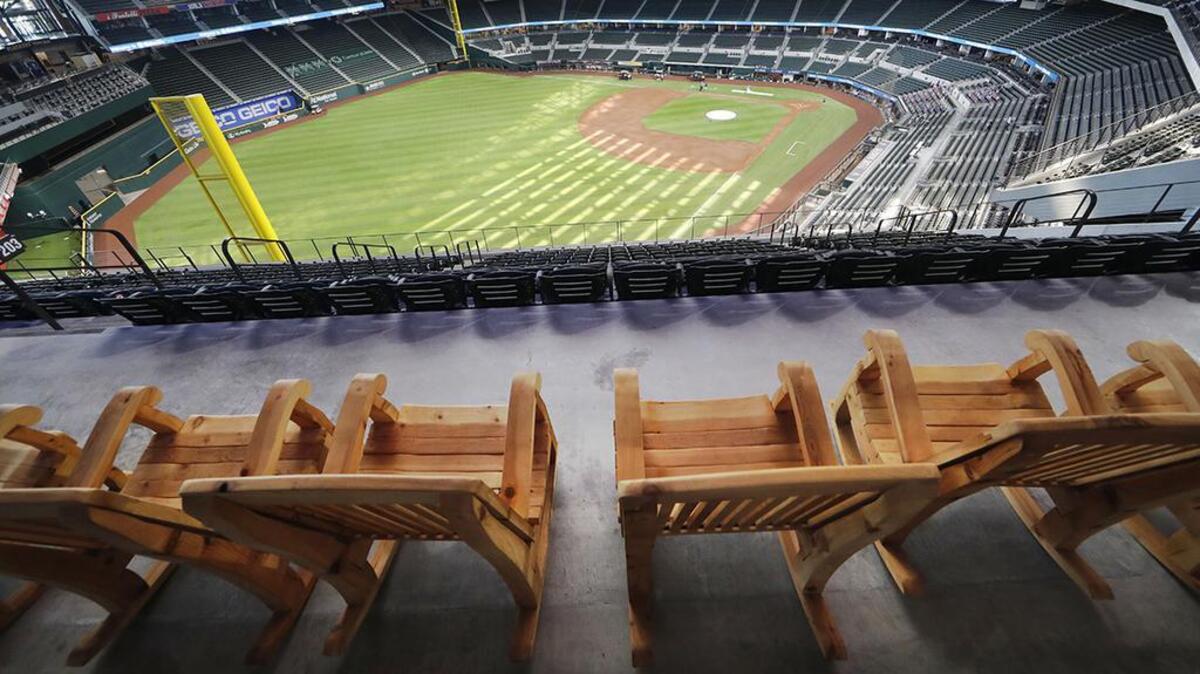 Those Texas-size rocking chairs at Globe Life Field aren’t first-come-first serve.