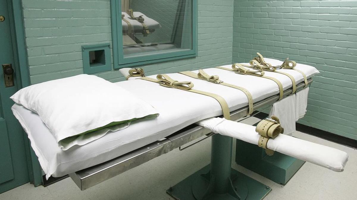 This 2008 file photo shows the gurney in Huntsville, Texas, where Texas' condemned are strapped down to receive a lethal dose of drugs.