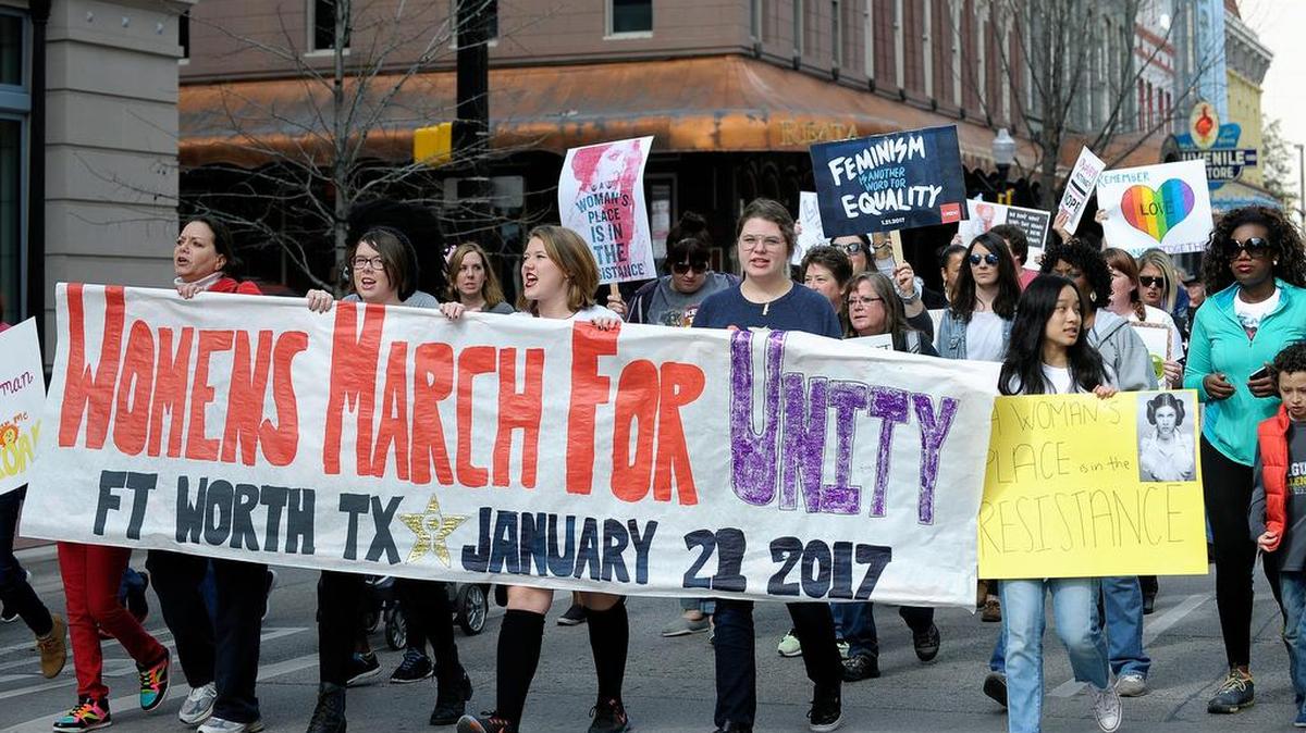 Women’s March in Fort Worth started and ended Saturday at the Tarrant County Courthouse downtown.