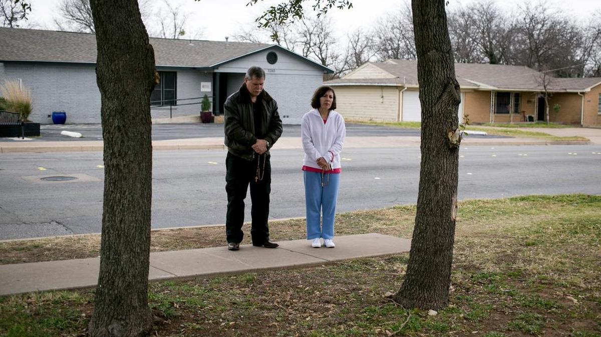 Protesters pray last month outside the Whole Woman’s Health clinic in Fort Worth. The clinic’s president says it will close if the Supreme Court upholds a state law that placed new regulations on abortion providers.