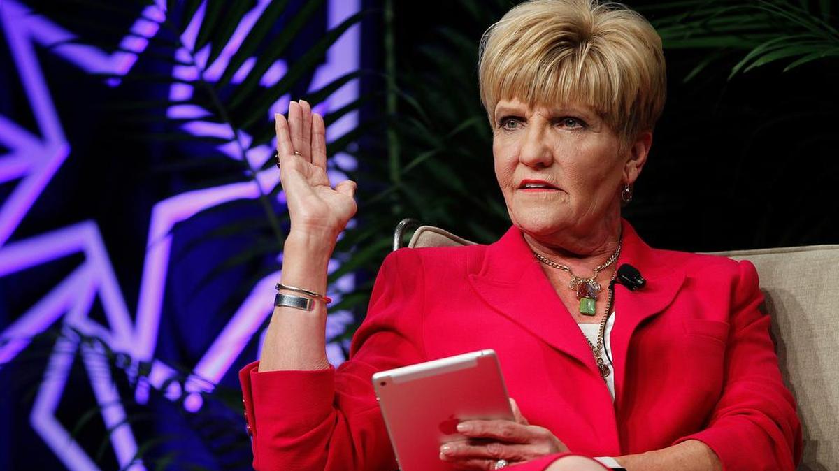 Fort Worth Mayor Betsy Price answers questions after her state of the city address at the Fort Worth Convention Center on Feb. 22.