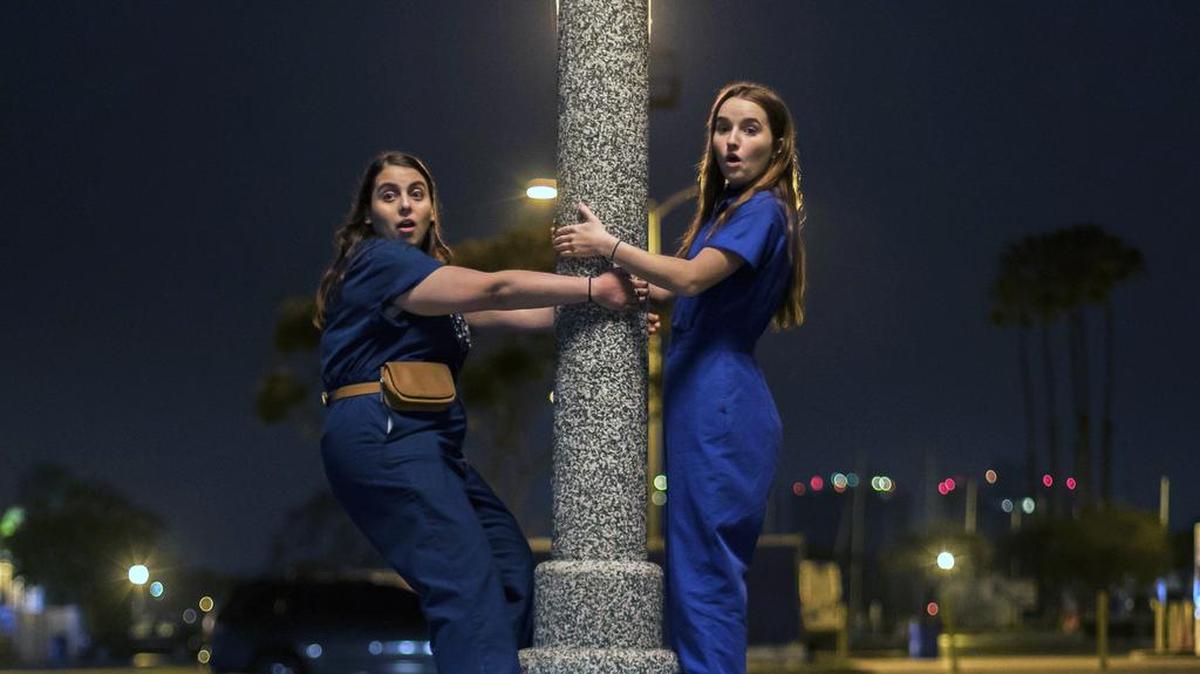 Beanie Feldstein, left, and Kaitlyn Dever in a scene from the film “Booksmart,” directed by Olivia Wilde.