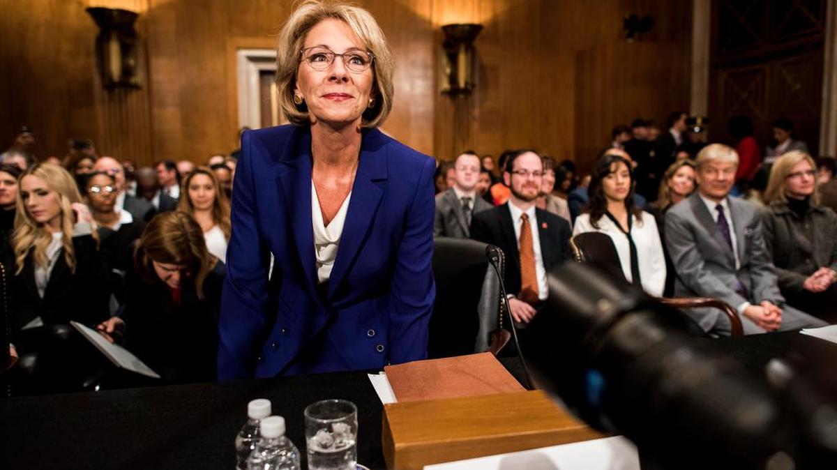 The Senate is expected to vote Monday on Betsy DeVos as secretary of education.
