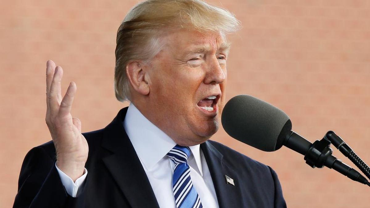 President Donald Trump delivers the commencement address at Liberty University last Saturday.